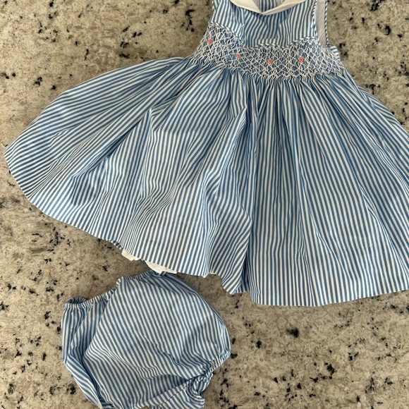 Ralph Lauren Girls' Stripe Smocked Dress & Bloomers Set - Baby - Picture 3 of 5